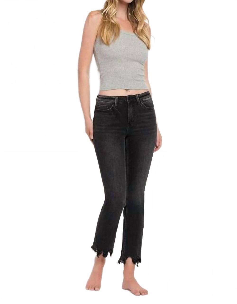NEW VERVET BY FLYING MONKEY in a bottle high rise straight jeans in black